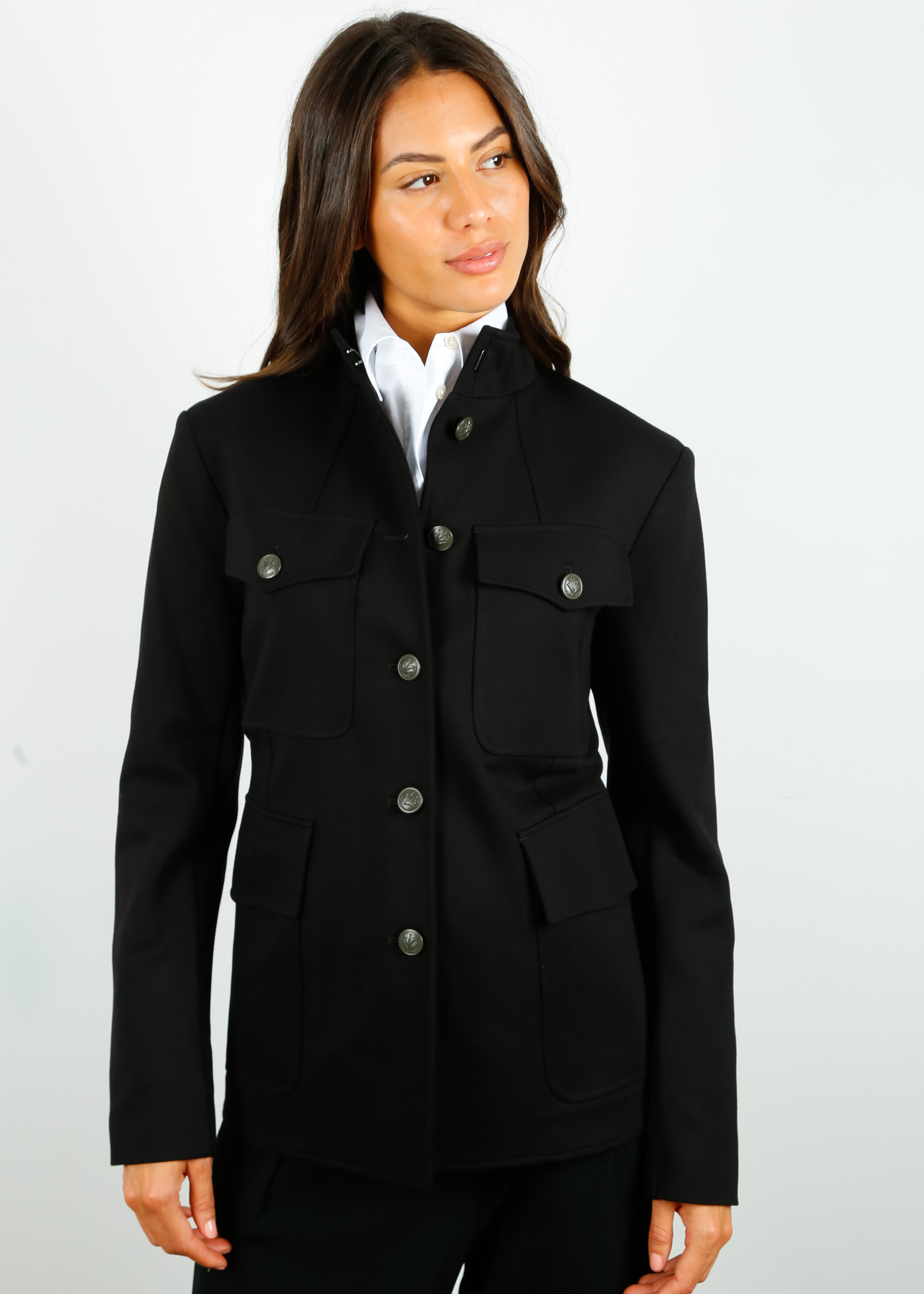 R&B Hadley Military Jacket in Black