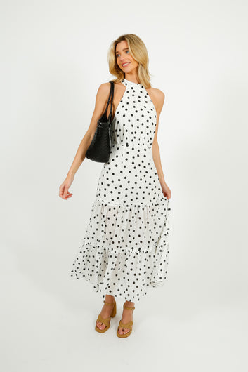 RIXO Eleanor Dress in Bohemia Spot Ivory