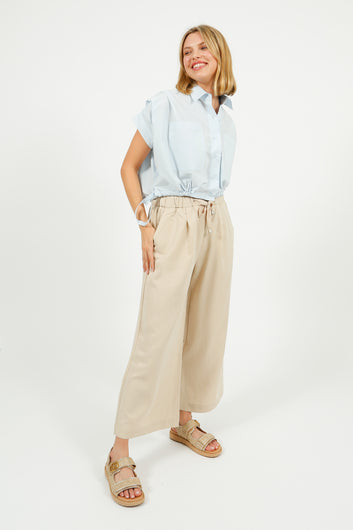 EP PT1903 Drawstring Waist Trousers in Beige