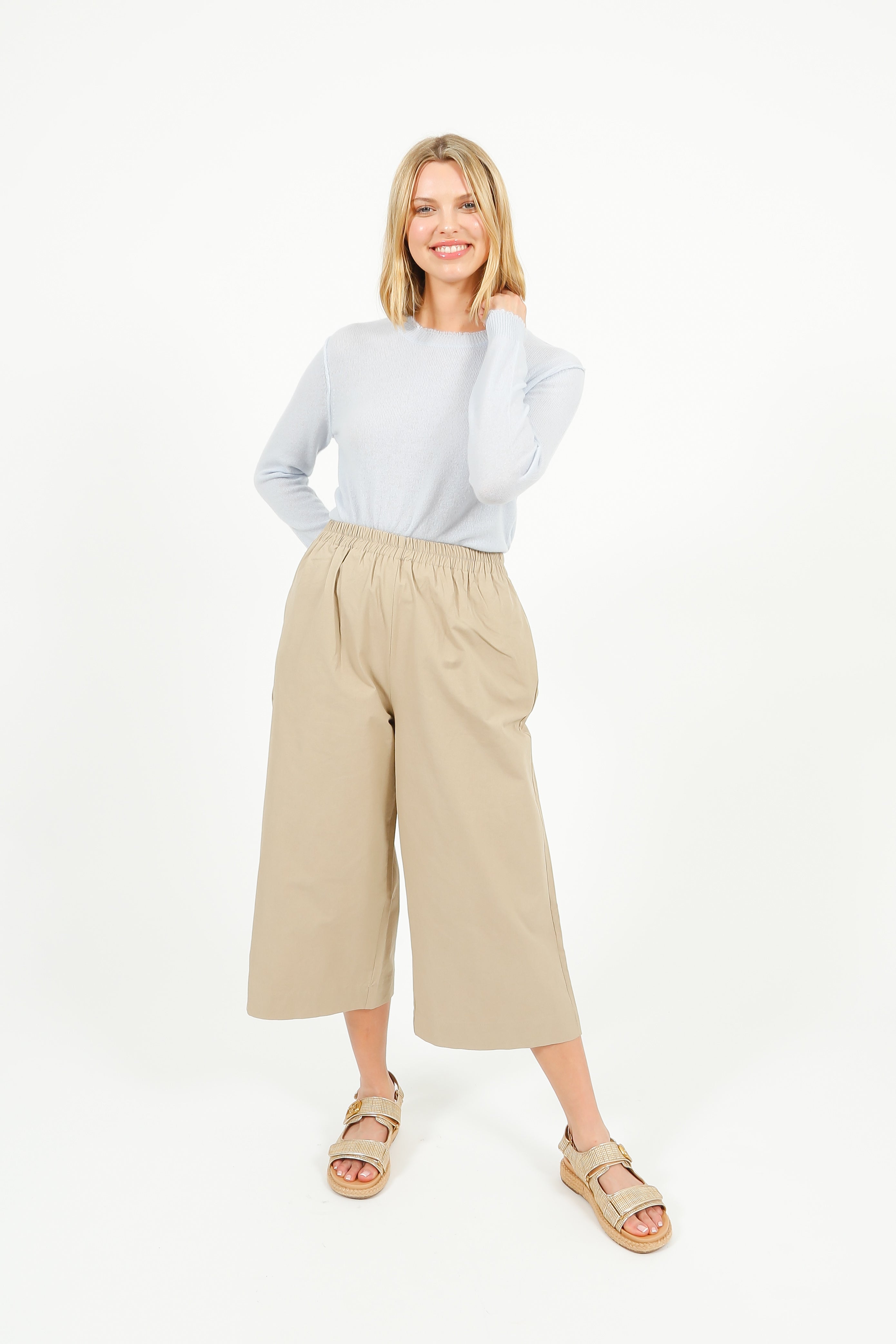 EP PT1601 Cropped Elastic Waist Cullottes