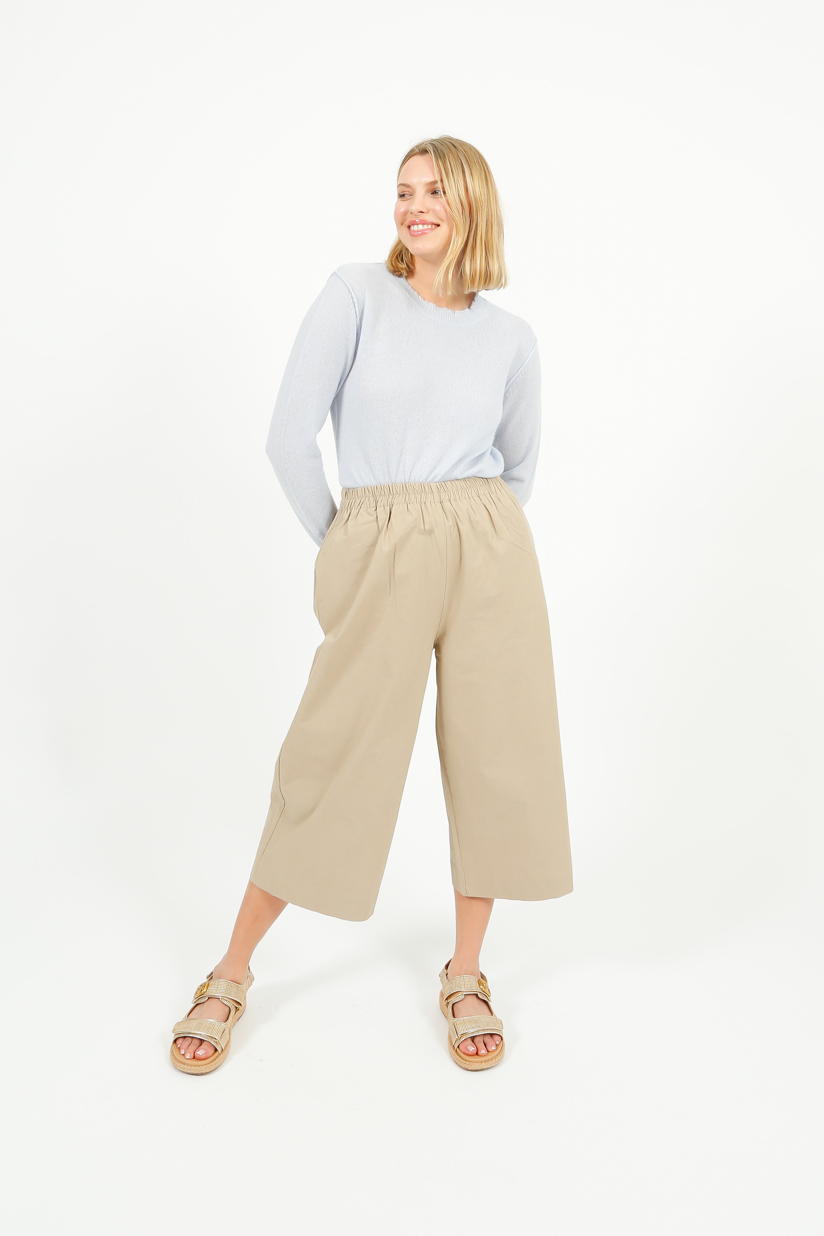 EP PT1601 Cropped Elastic Waist Cullottes