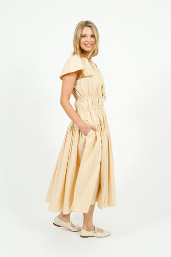 EP DR3405 Wide Shoulder Dress in Butter