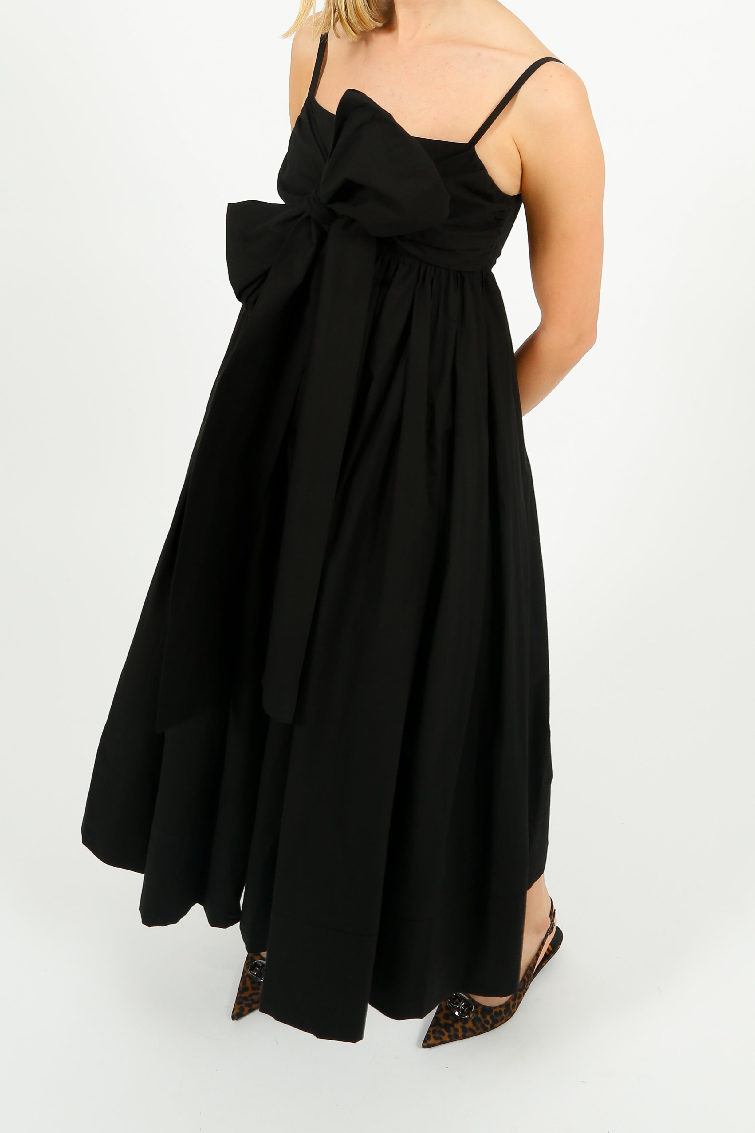 EP DR3209 Tie Front Dress in Black