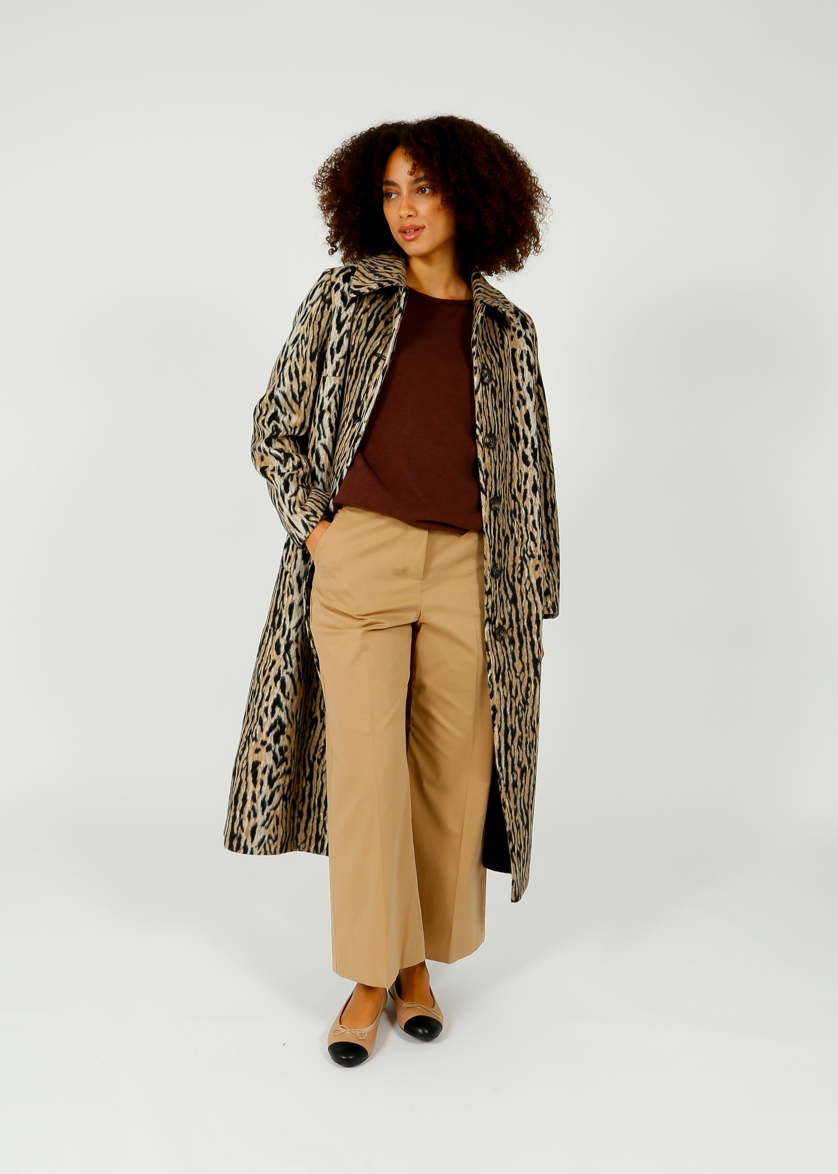 RIXO Milly Coat in Bohemia Leopard