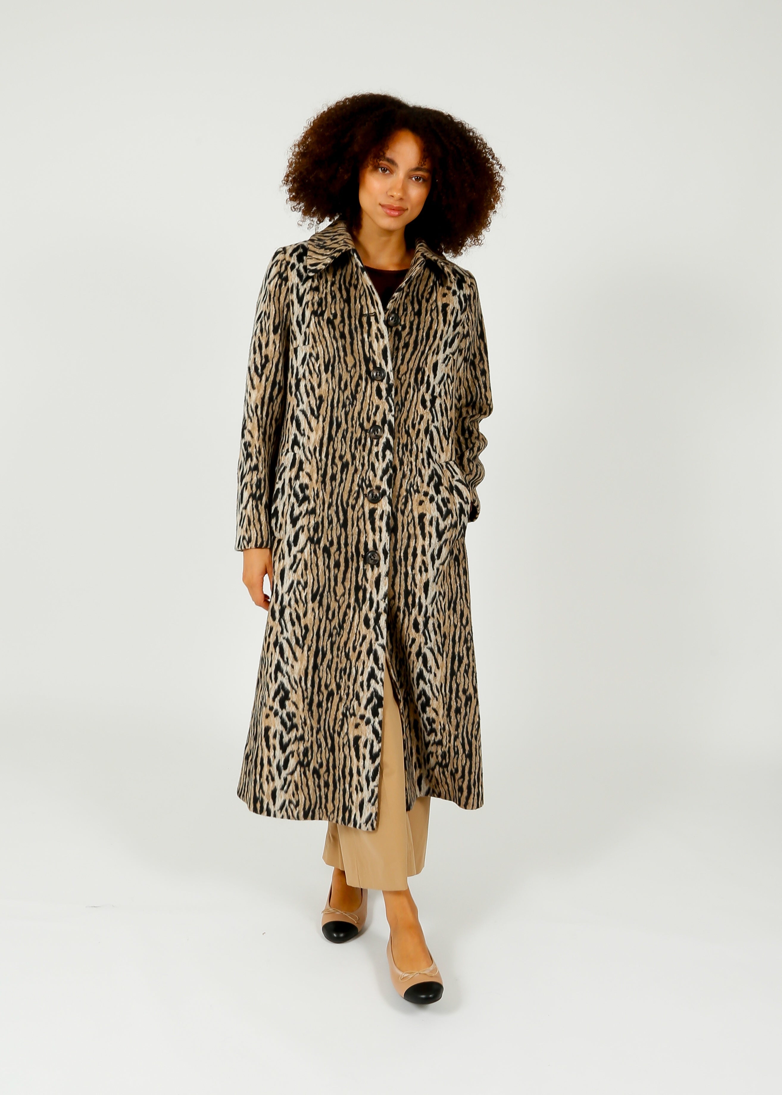 RIXO Milly Coat in Bohemia Leopard