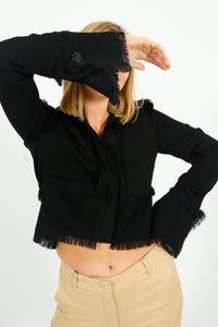 You added <b><u>DAY Emmie Matte Crepe Fringe Shirt in Black</u></b> to your cart.