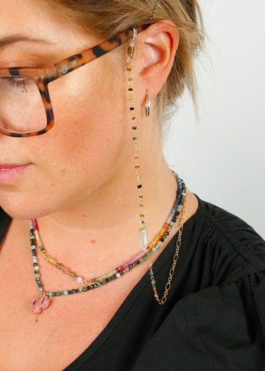 ZOI Les Bains Glasses Chains, Tourmaline, Moon, Snake