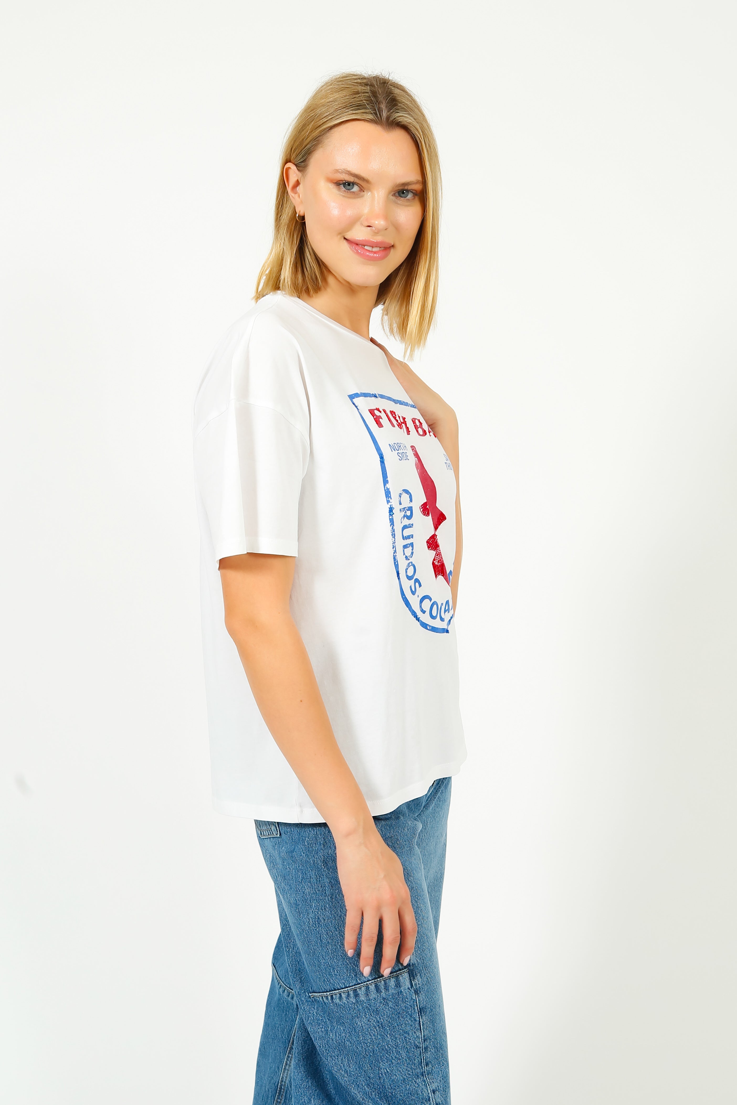 FIVE Fish Tee in White