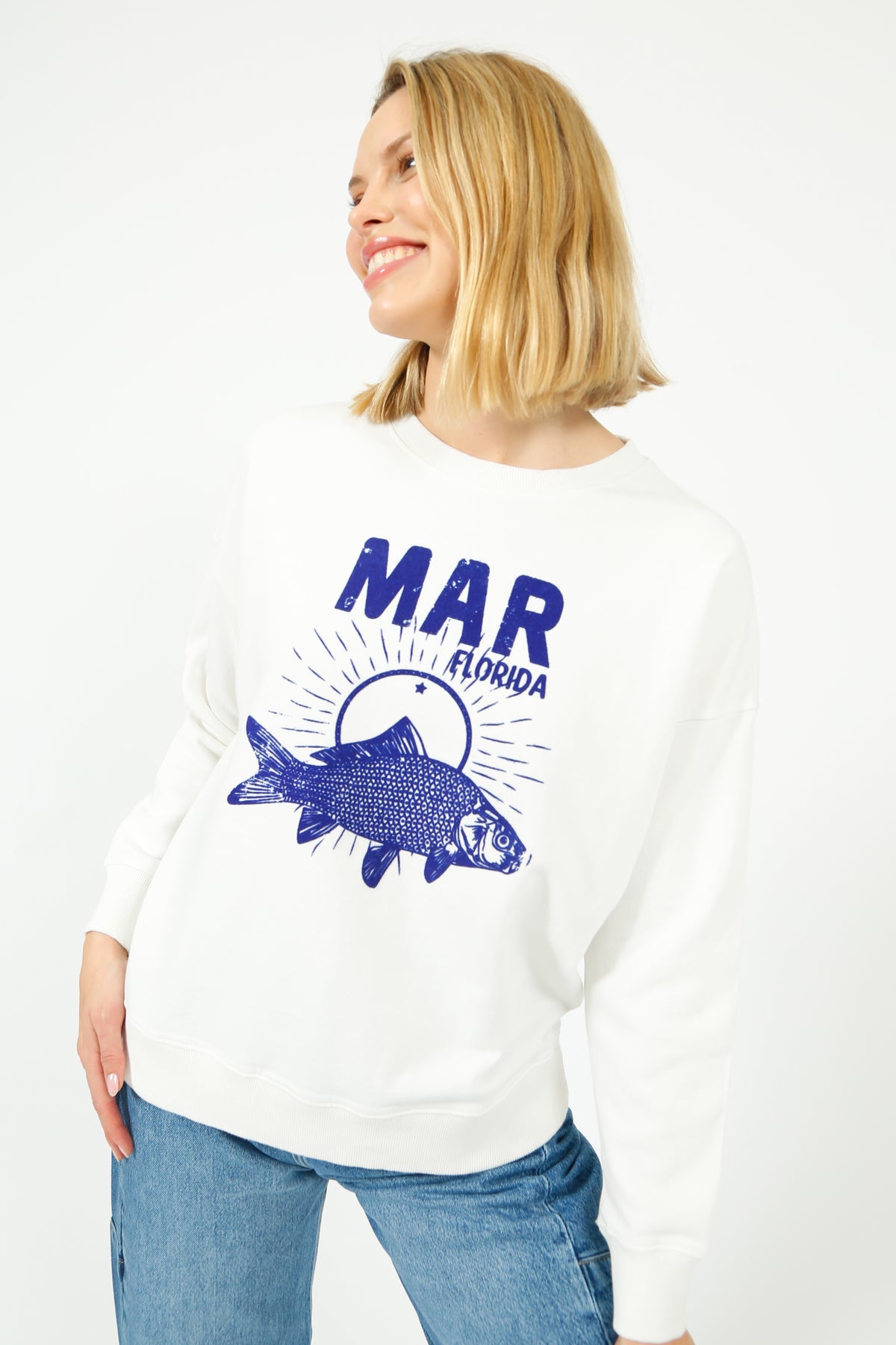 FIVE Fish Sweatshirt in Meringue