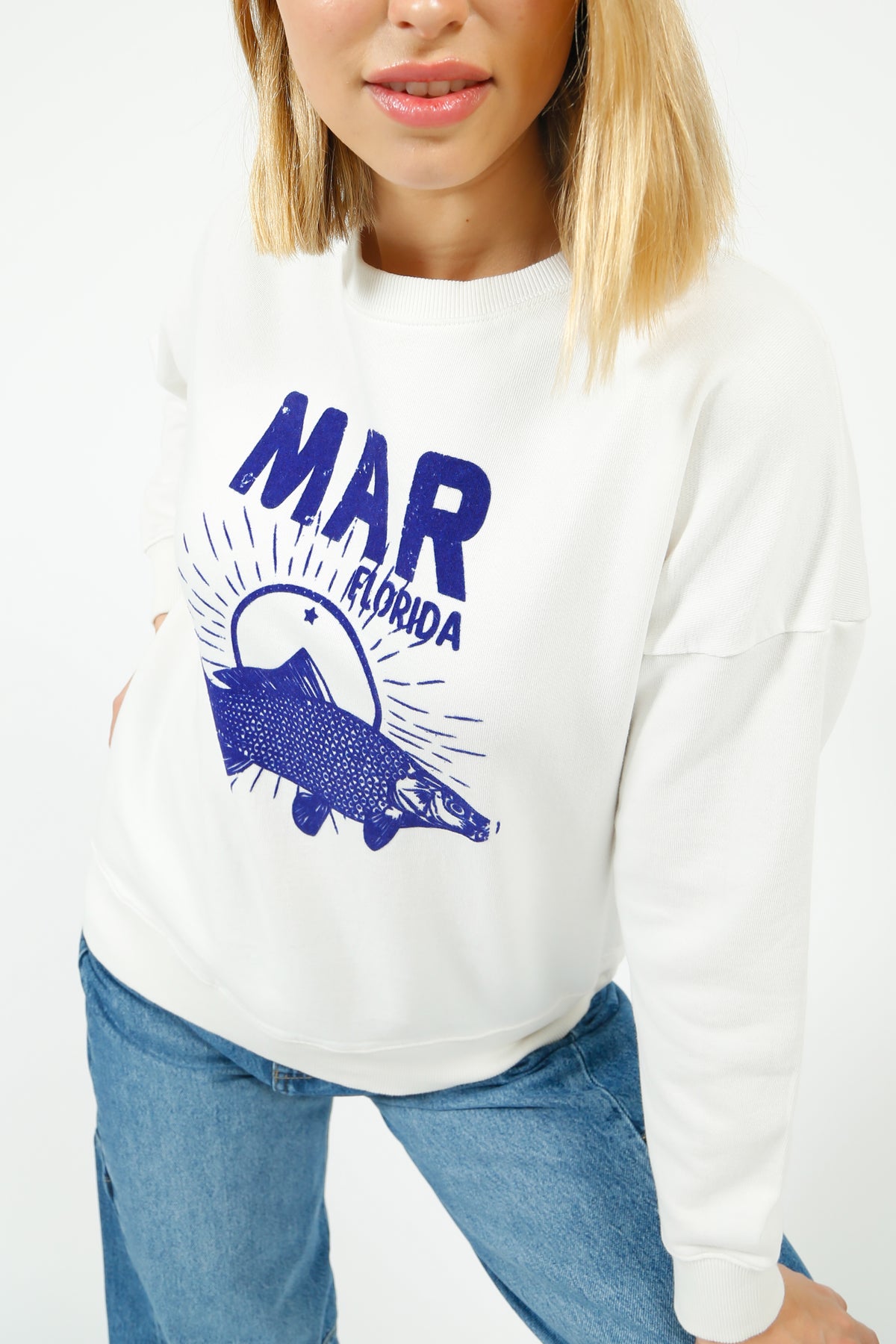 FIVE Fish Sweatshirt in Meringue