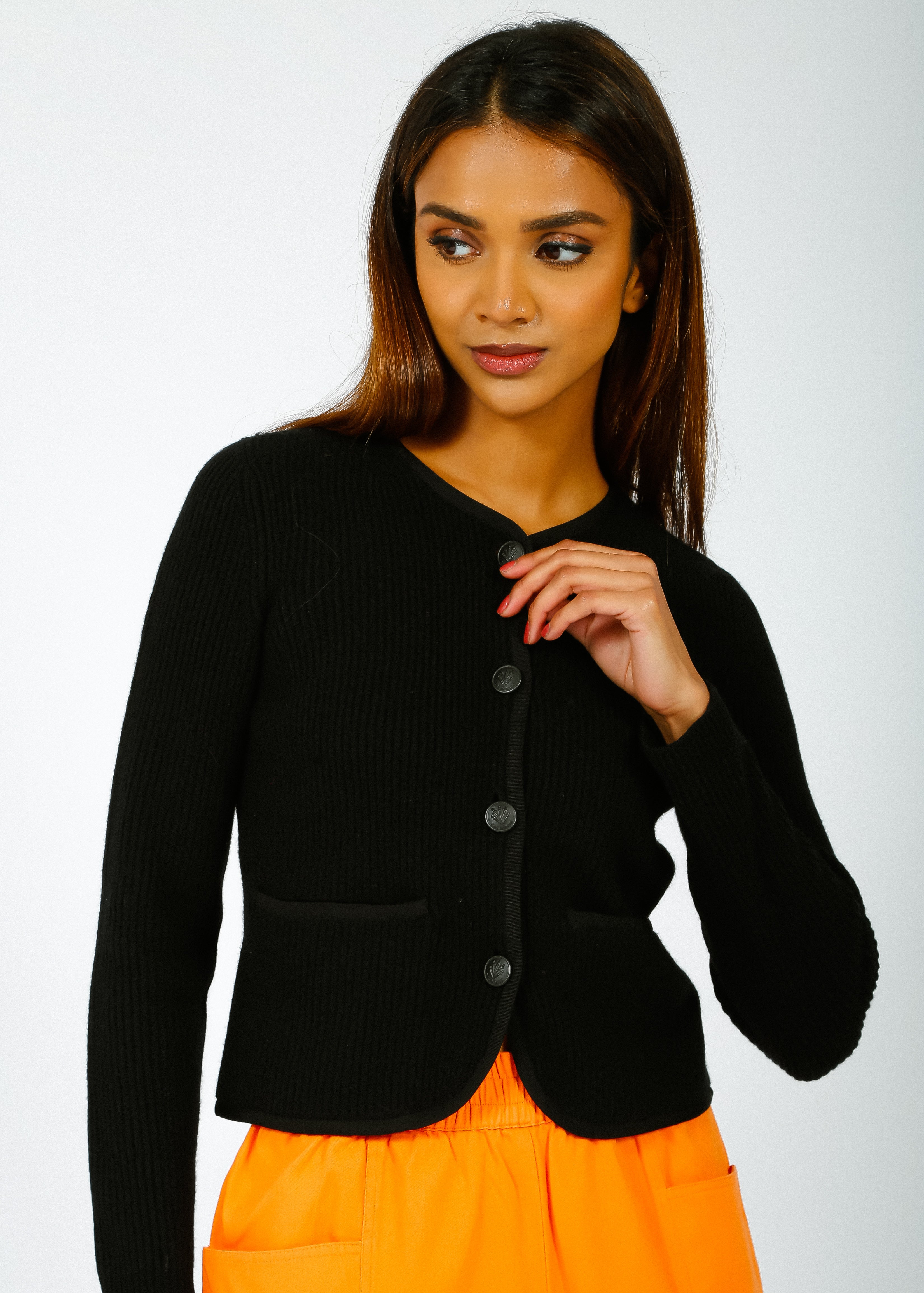 R&B Nancy Cardigan in Black