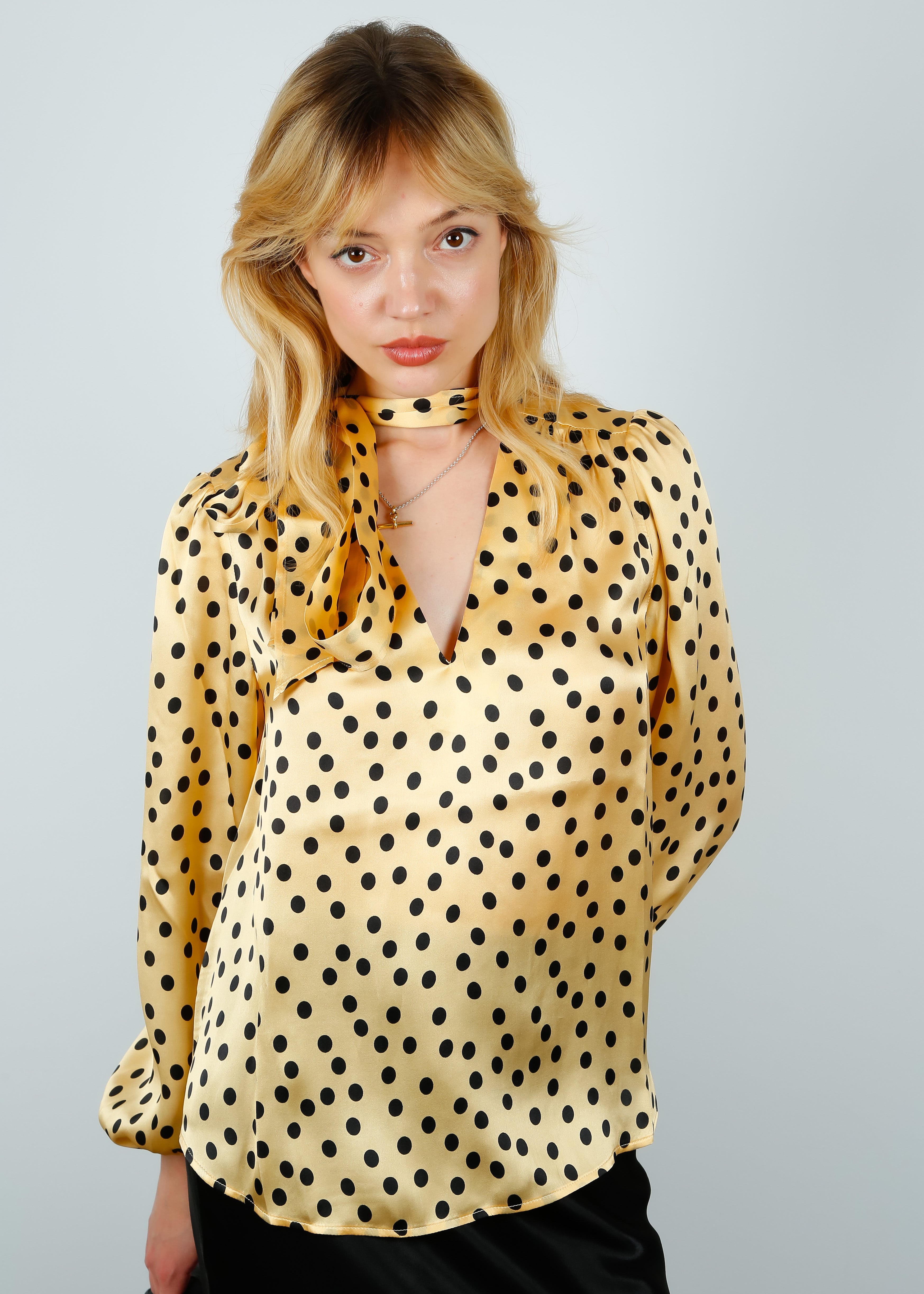 RIXO Moss Top in Marilyn Spot Gold