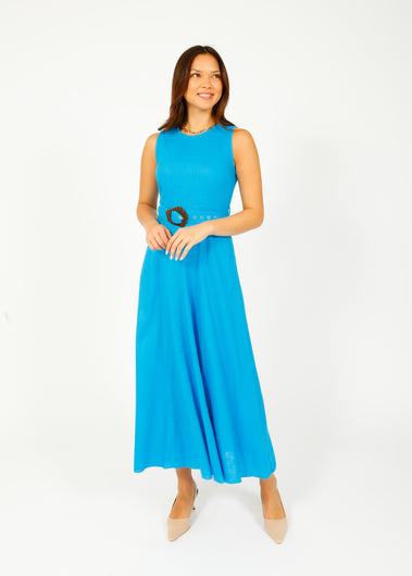 DVF Elliot Midi Dress in Cerulean Blue