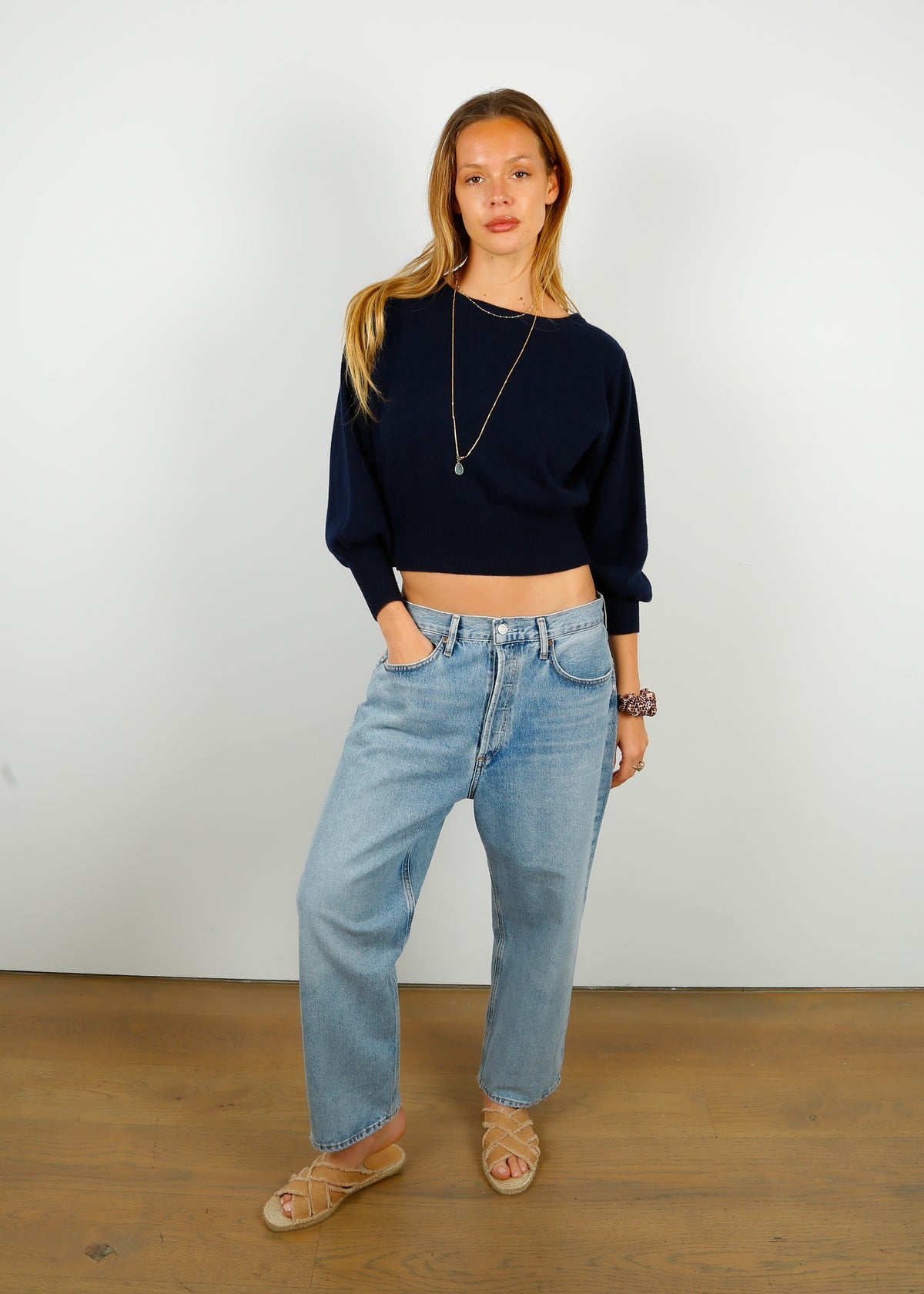 AGOLDE 90's Crop Pant in Replica Washed Indigo