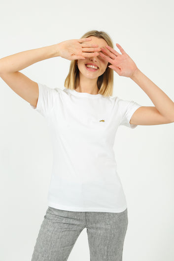 BF Embroidered Dog Classic Tee in White