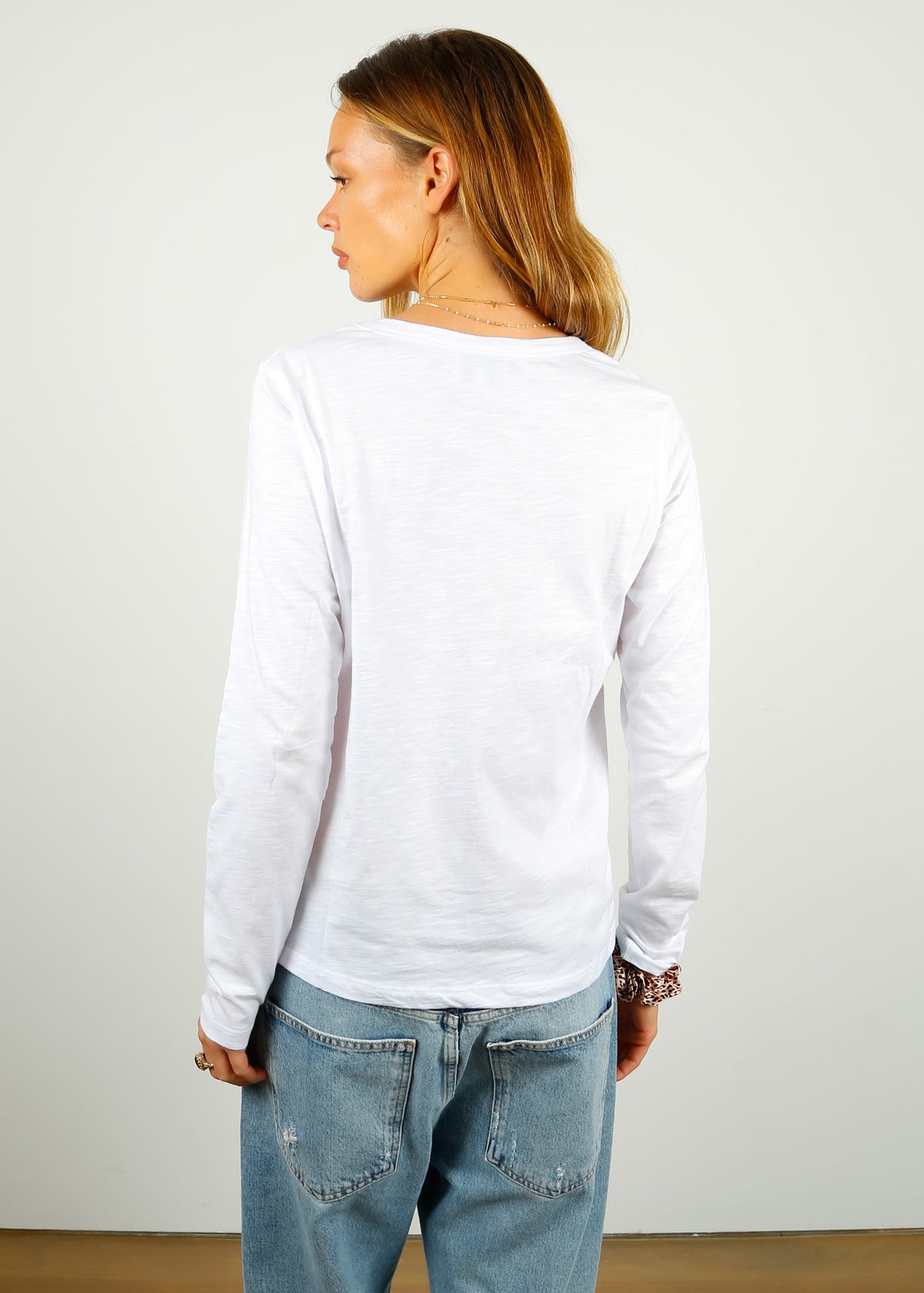 PARK LS Cotton Rd Neck in White