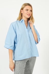 You added <b><u>FIVE Charline Shirt in Sky</u></b> to your cart.