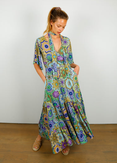 ONJENU Tilly Maxi Dress in Ibiza Blue