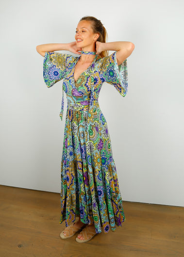 ONJENU Tilly Maxi Dress in Ibiza Blue