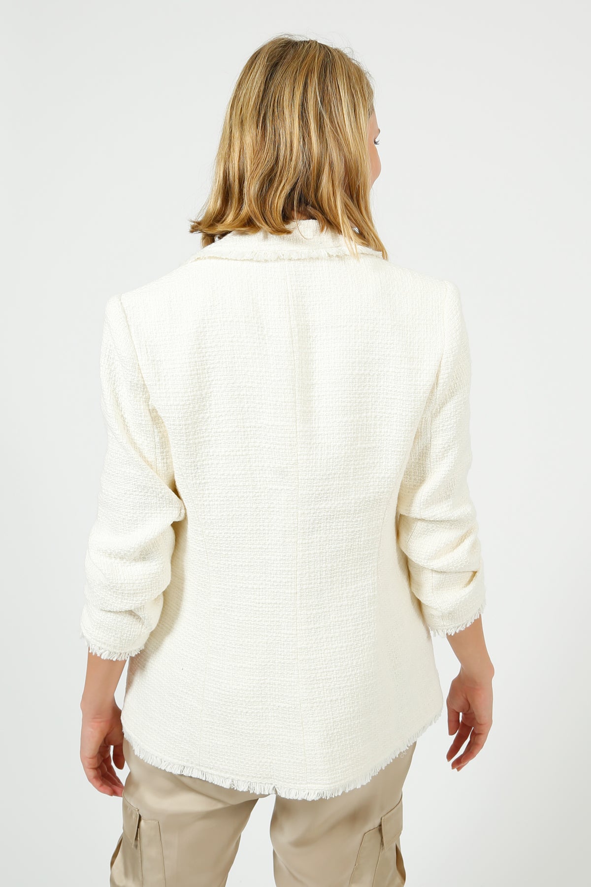 5A7 Boucle Khloe Blazer in Gardenia