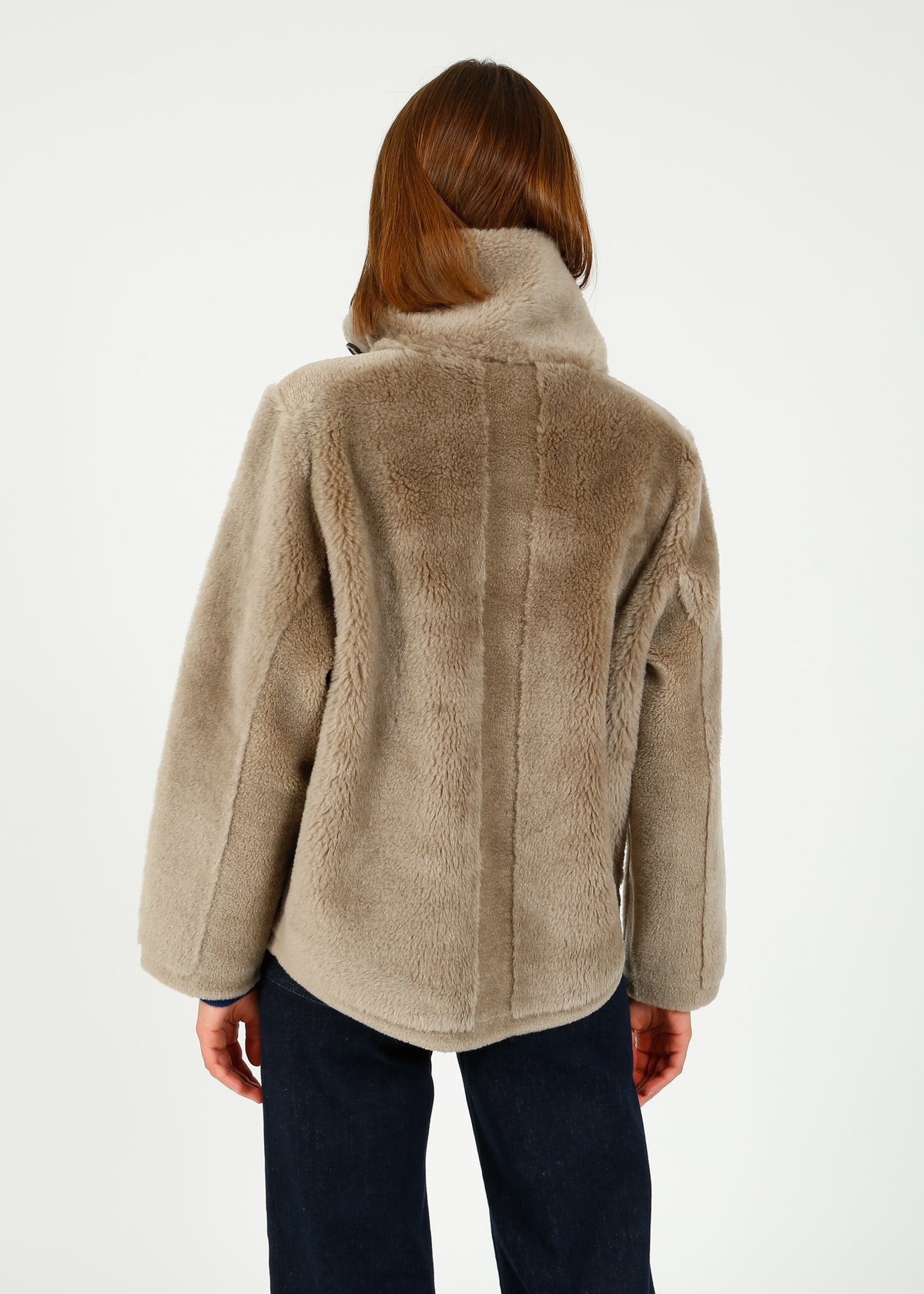 OW Assietta Lily Fur Coat in Taupe