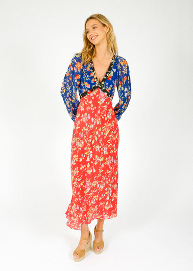 RIXO Ayla Dress in Waterblossom Multi Mix