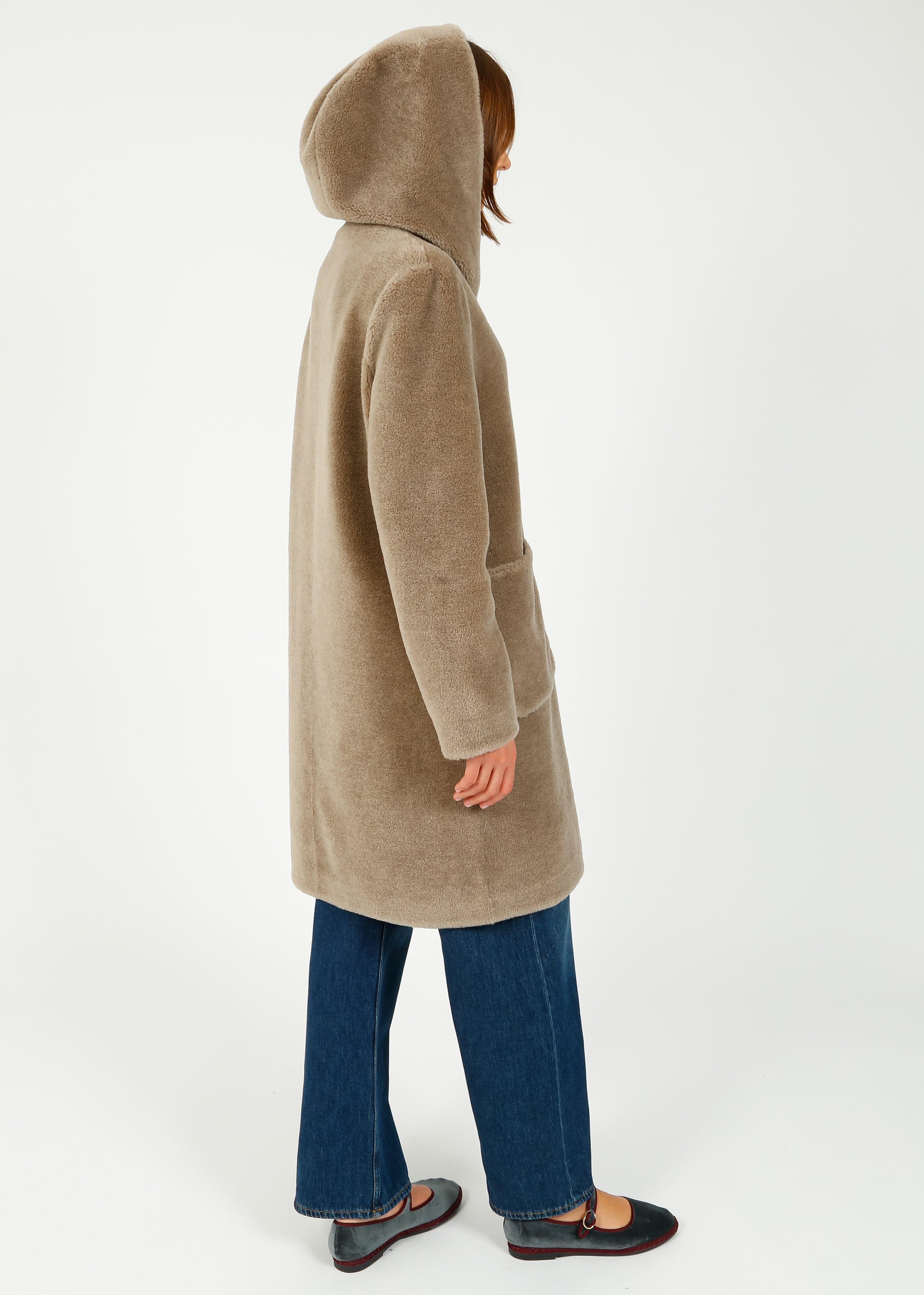 OW Angelique Lily Fur Coat in Taupe