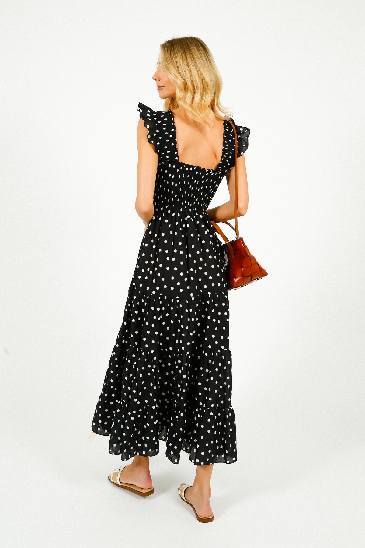 RIXO Kendall Dress in Bohemia Spot Navy