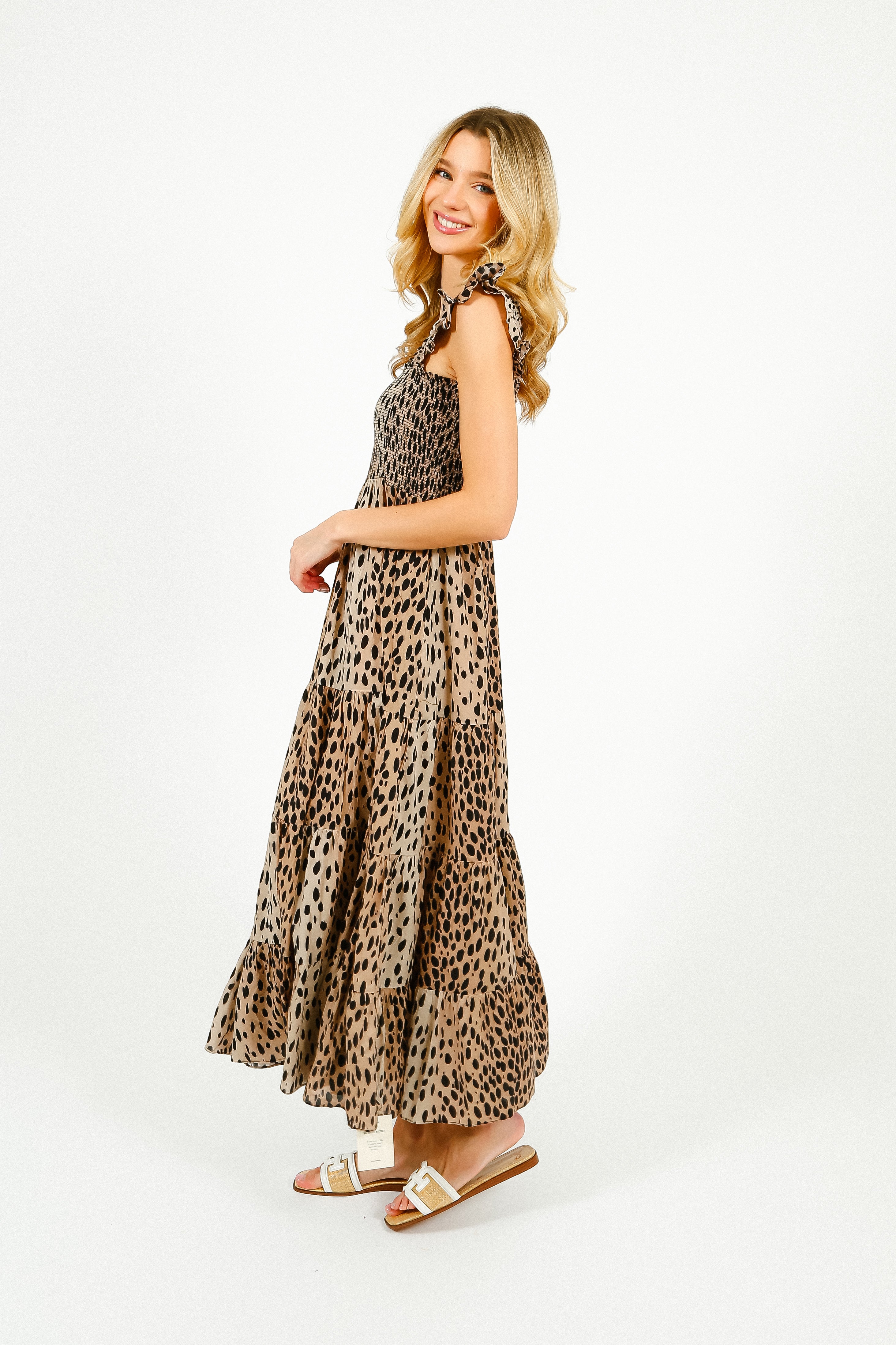 RIXO Kendall Dress in Antelope Spot Black