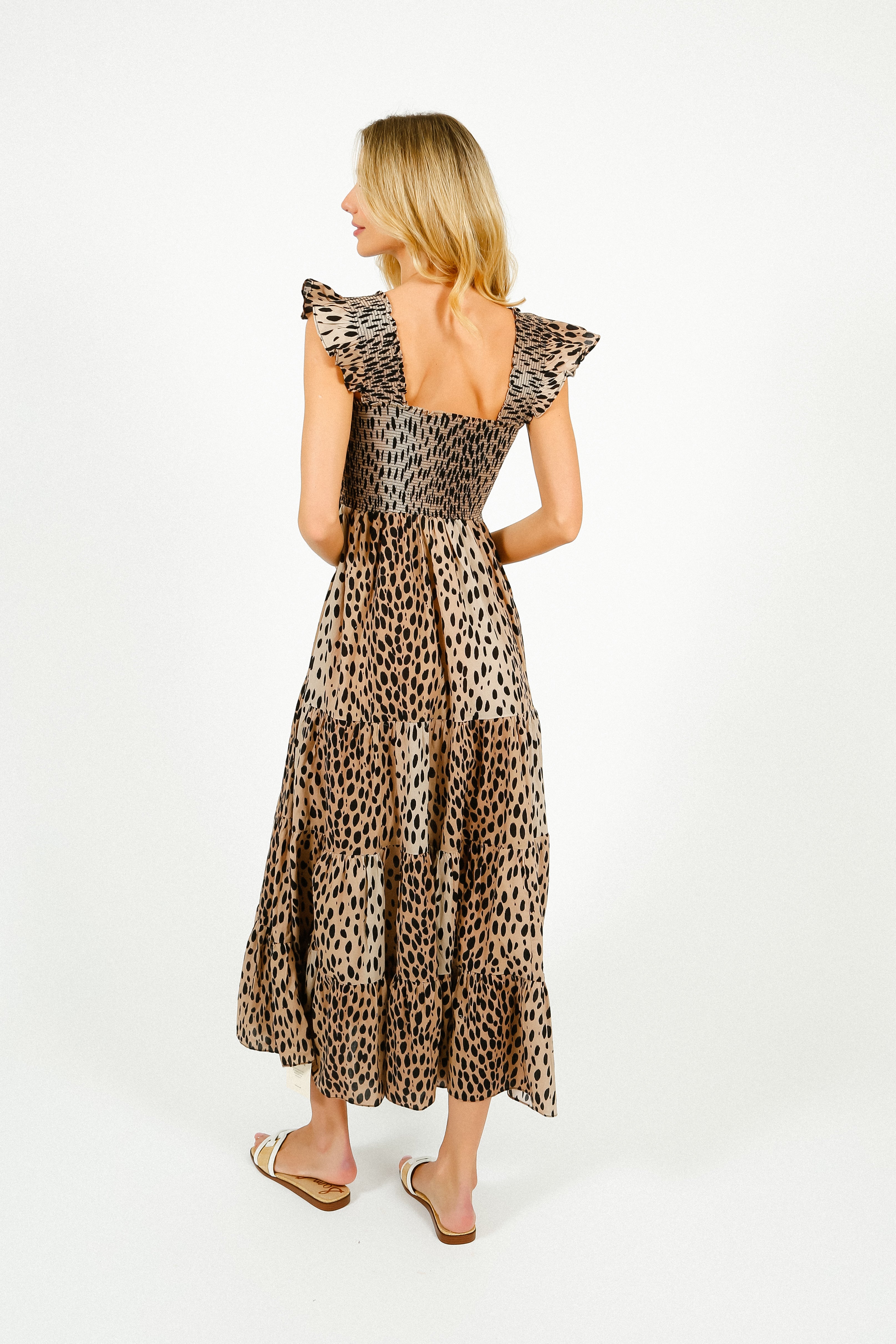 RIXO Kendall Dress in Antelope Spot Black