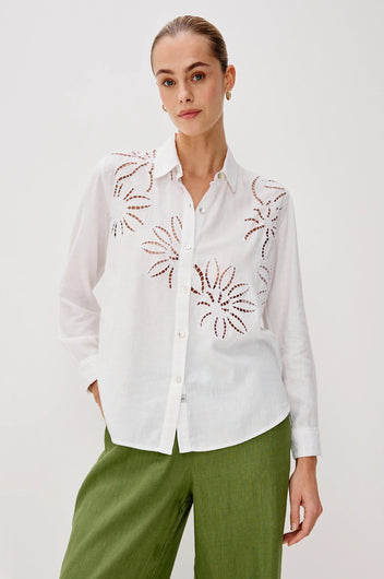 RAILS Samar Cut Out Shirt in White