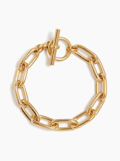 TS Small Gold Oval Linked Bracelet