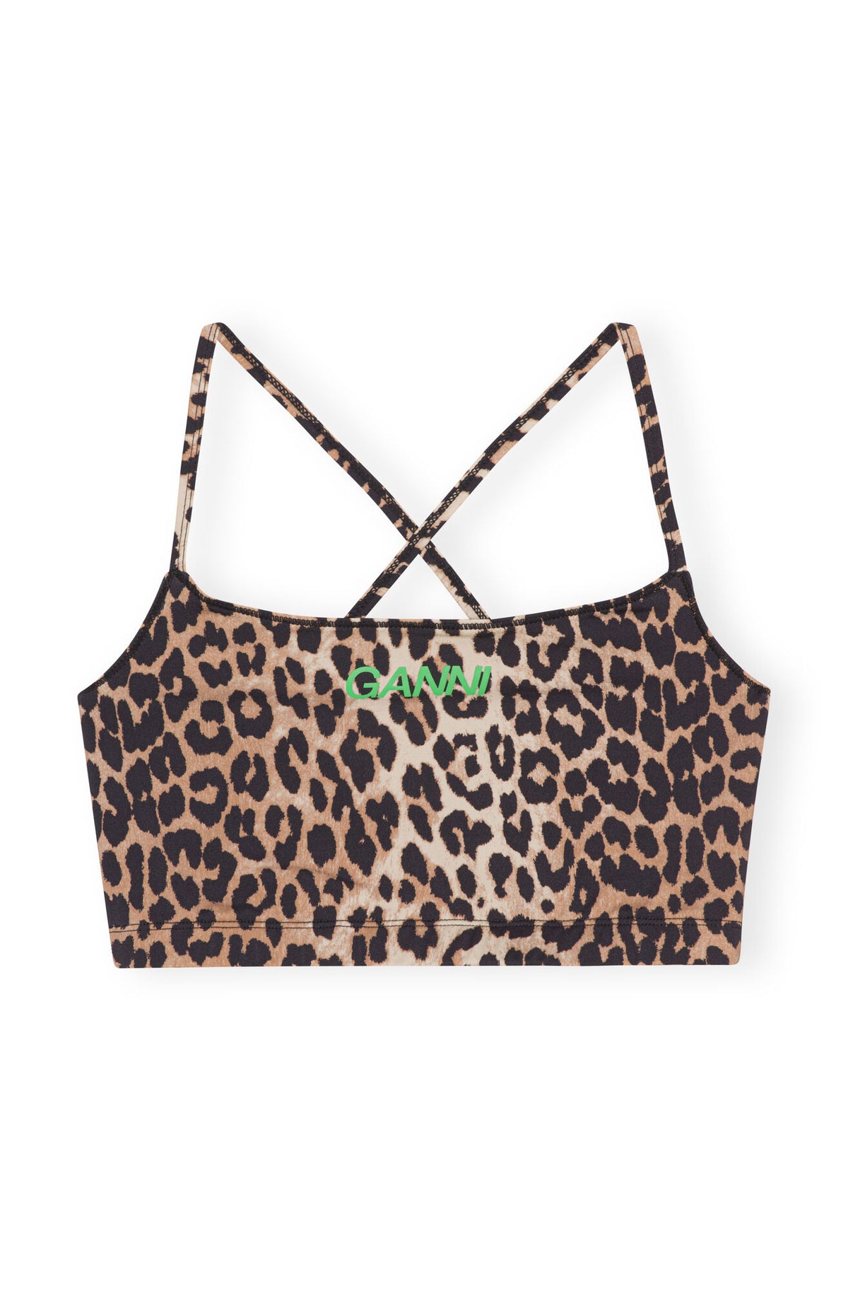 GANNI T3489 Active Strap Top in Leo