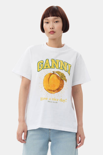 GANNI T3529 Basic Jersey Peach Relaxed T Shirt