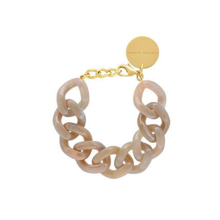 V.BARONI Mini Flat Chain Bracelet in Biancone Marble