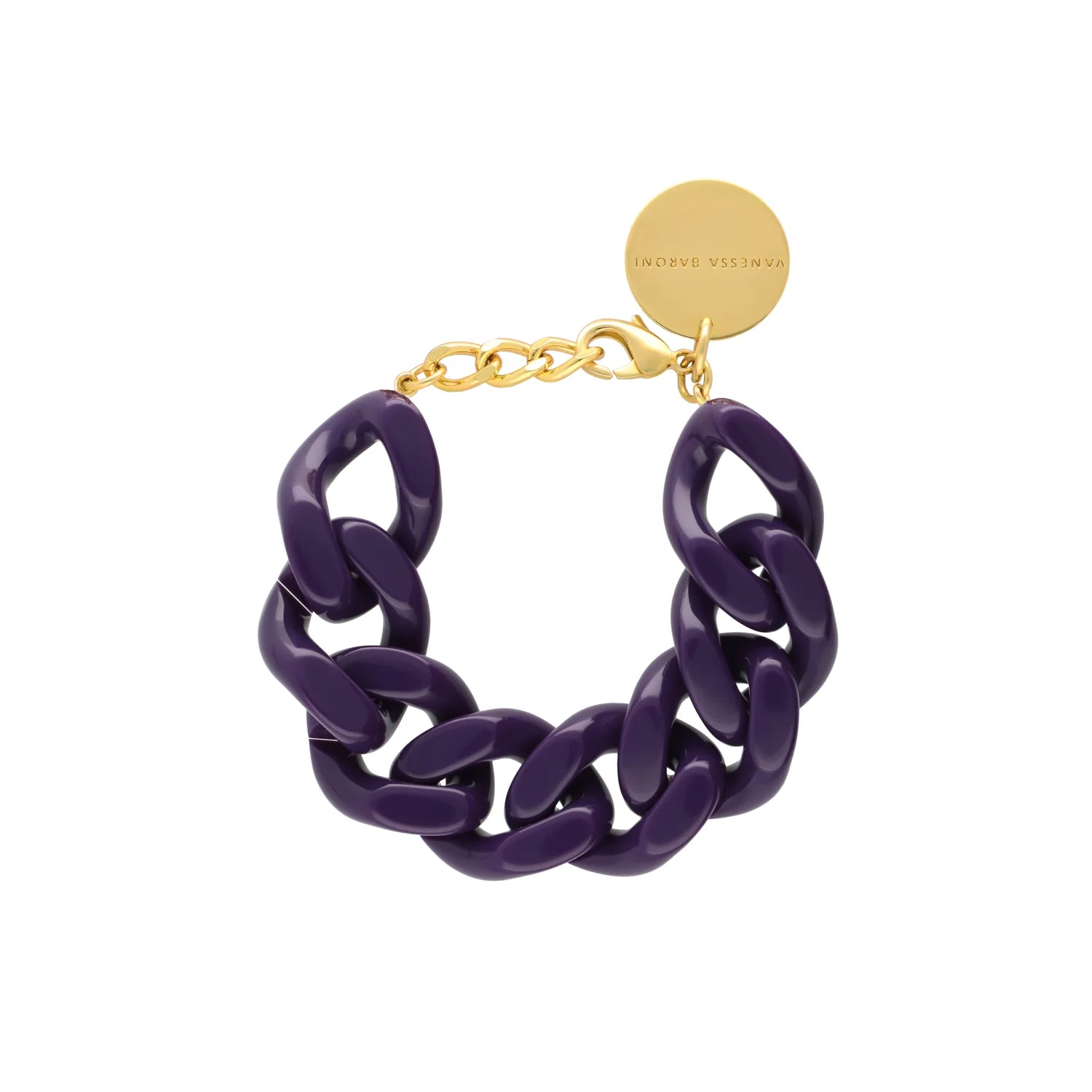 VBARONI Flat Chain Bracelet in Purple