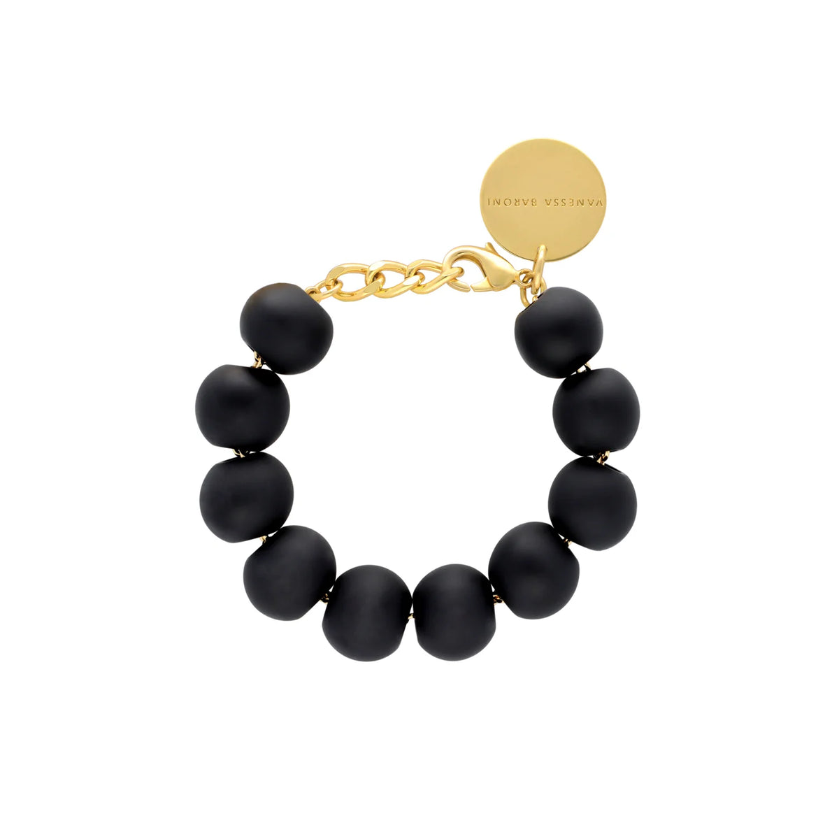 VBARONI Beads Bracelet in Matt Black