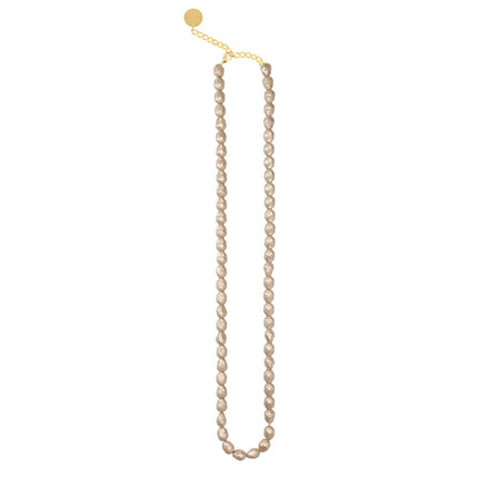 VBARONI Long  Organic Pearl Necklace in Champagne