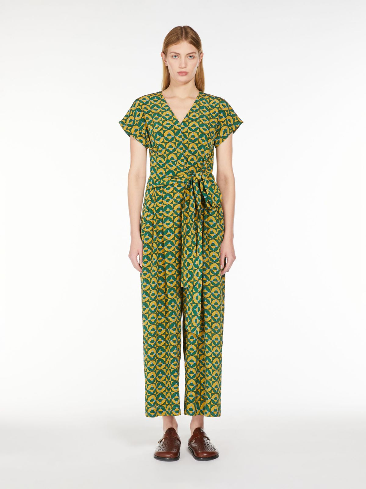 MM Austero Silk Jumpsuit in Green