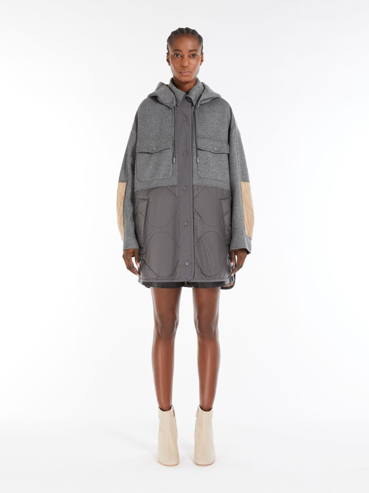 MM Ossola Quited Jacket in Medium Grey