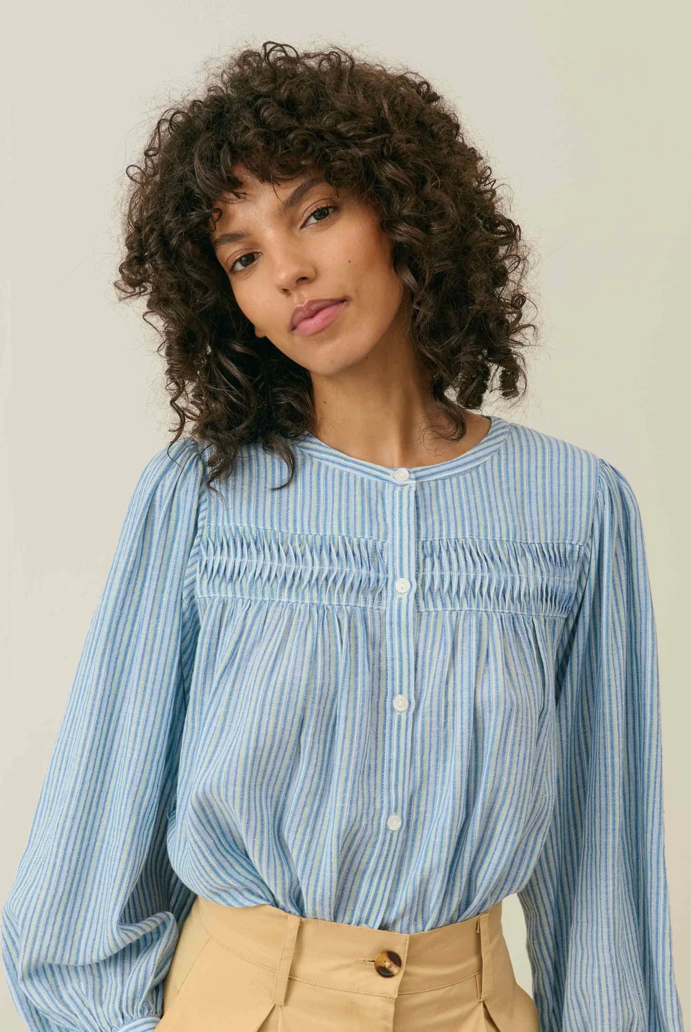 LM Jally Shirt in Blue Parasol Stripes