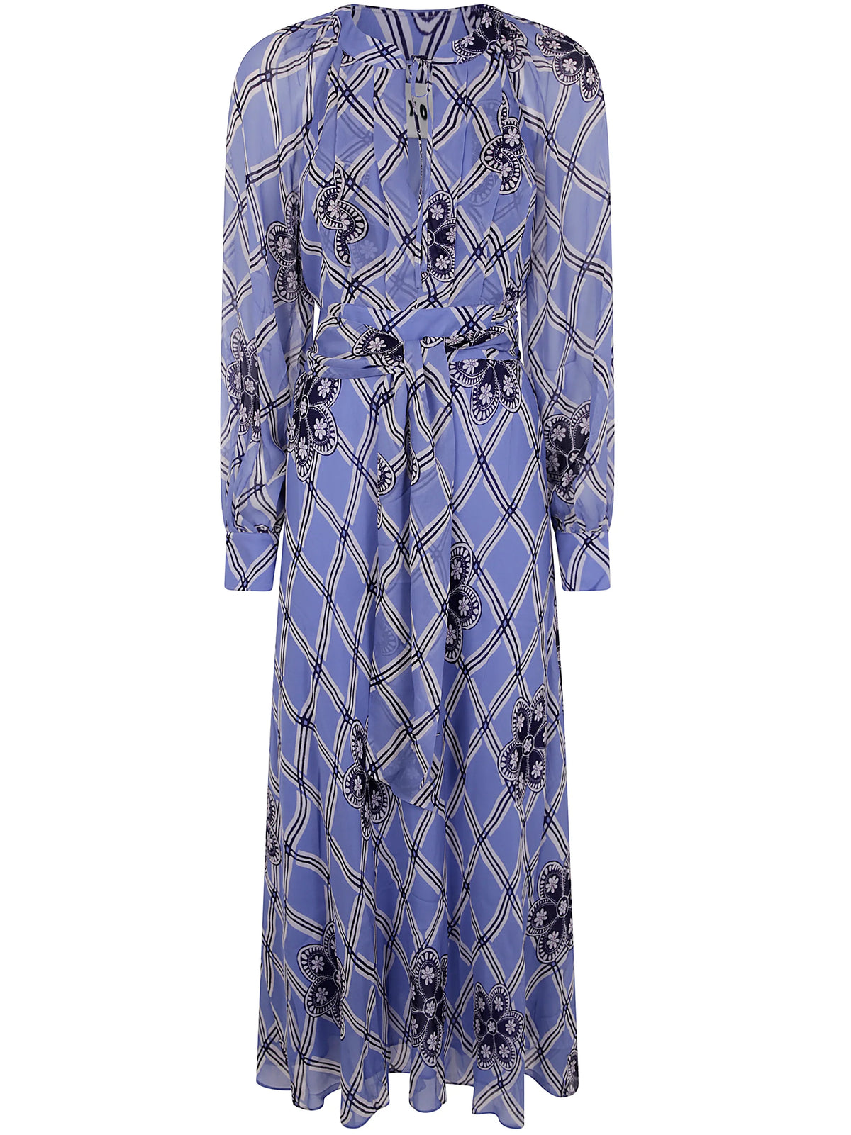 RIXO Aero Dress in Floral Wave Blue