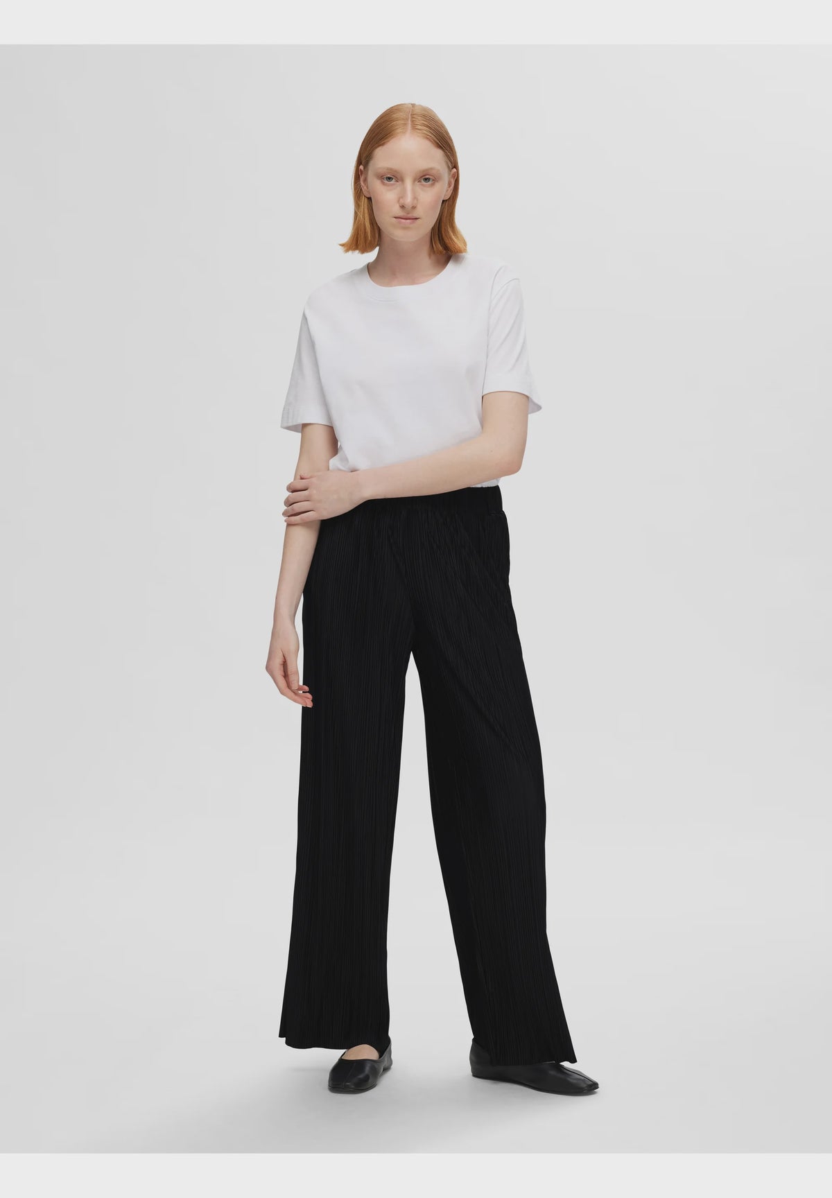 SLF Rya Ellie Plisse Pant in Black