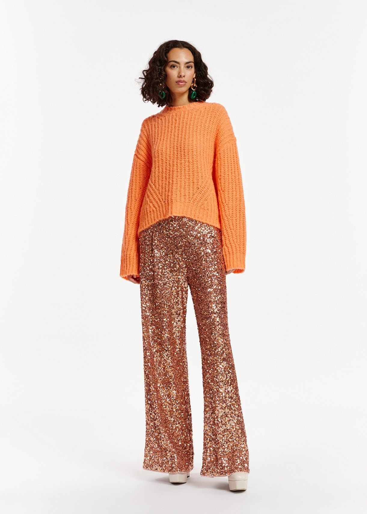 EA Entry Sequin Pants in Tiger Blossom