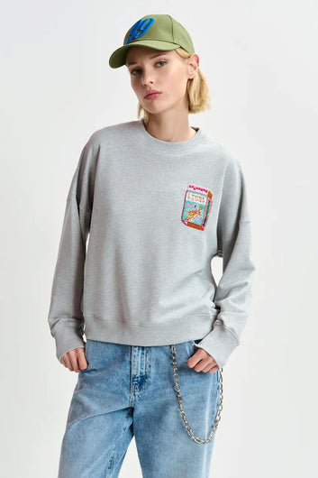 EA Hallumettes Embroidered Sweat in Nimbus Cloud