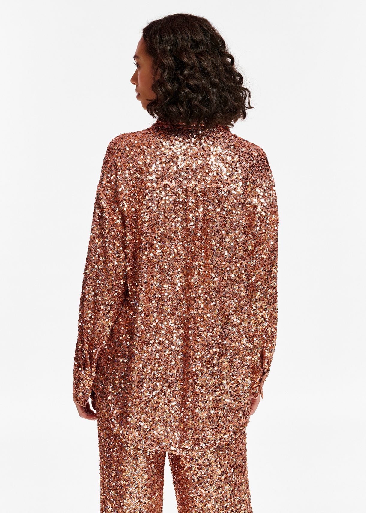 EA Ezillion Sequin Shirt in Tiger Blossom