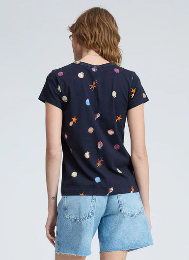 R&B All Over Seashell Tee in Worn Navy
