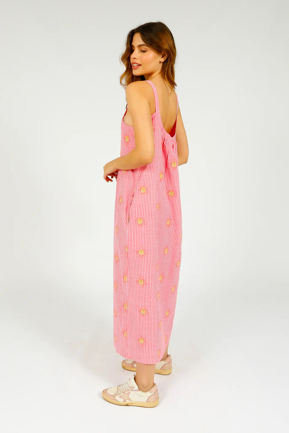 PP Robin Dress in Wavy Sun Emb Pink