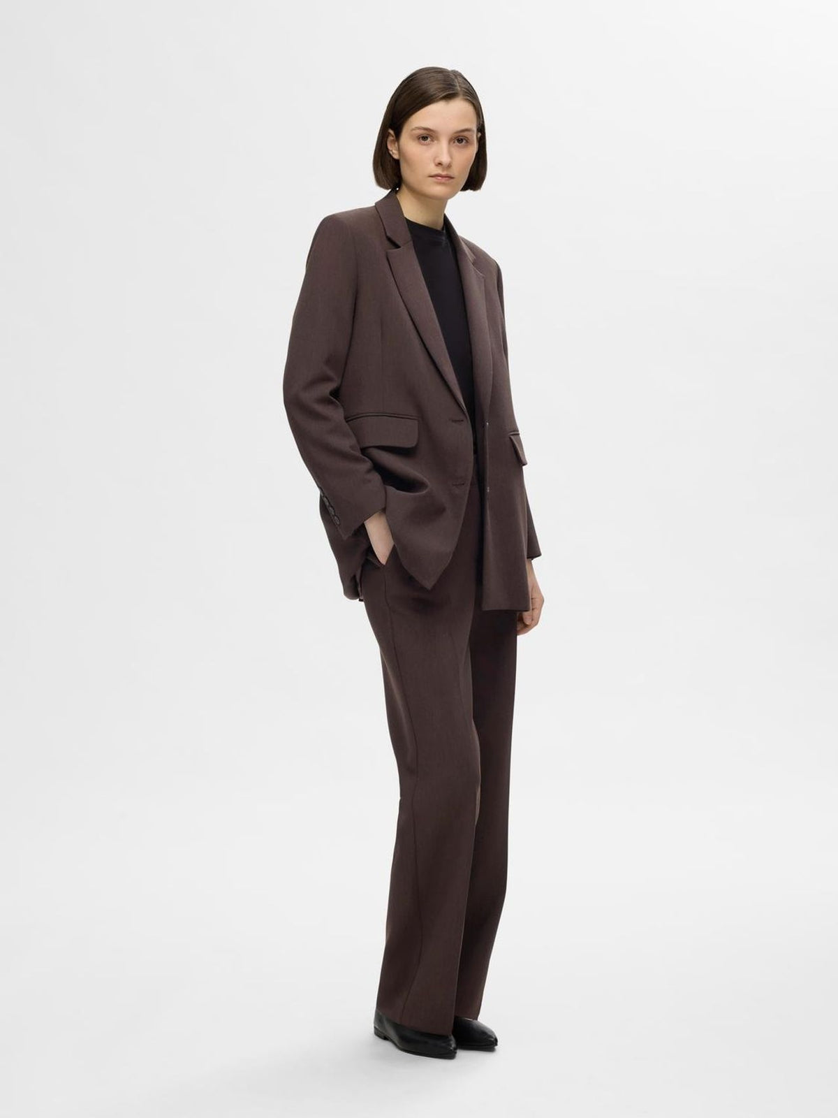 SLF Rita Relaxed Blazer in Coffee Bean