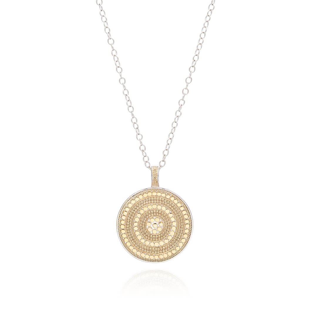 AB 1899N gold and silver large circle necklace